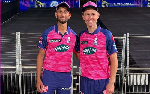 Prasidh Krishna and Trent Boult are expected to lead the Rajasthan Royals' seam attack. [P/C: Twitter]