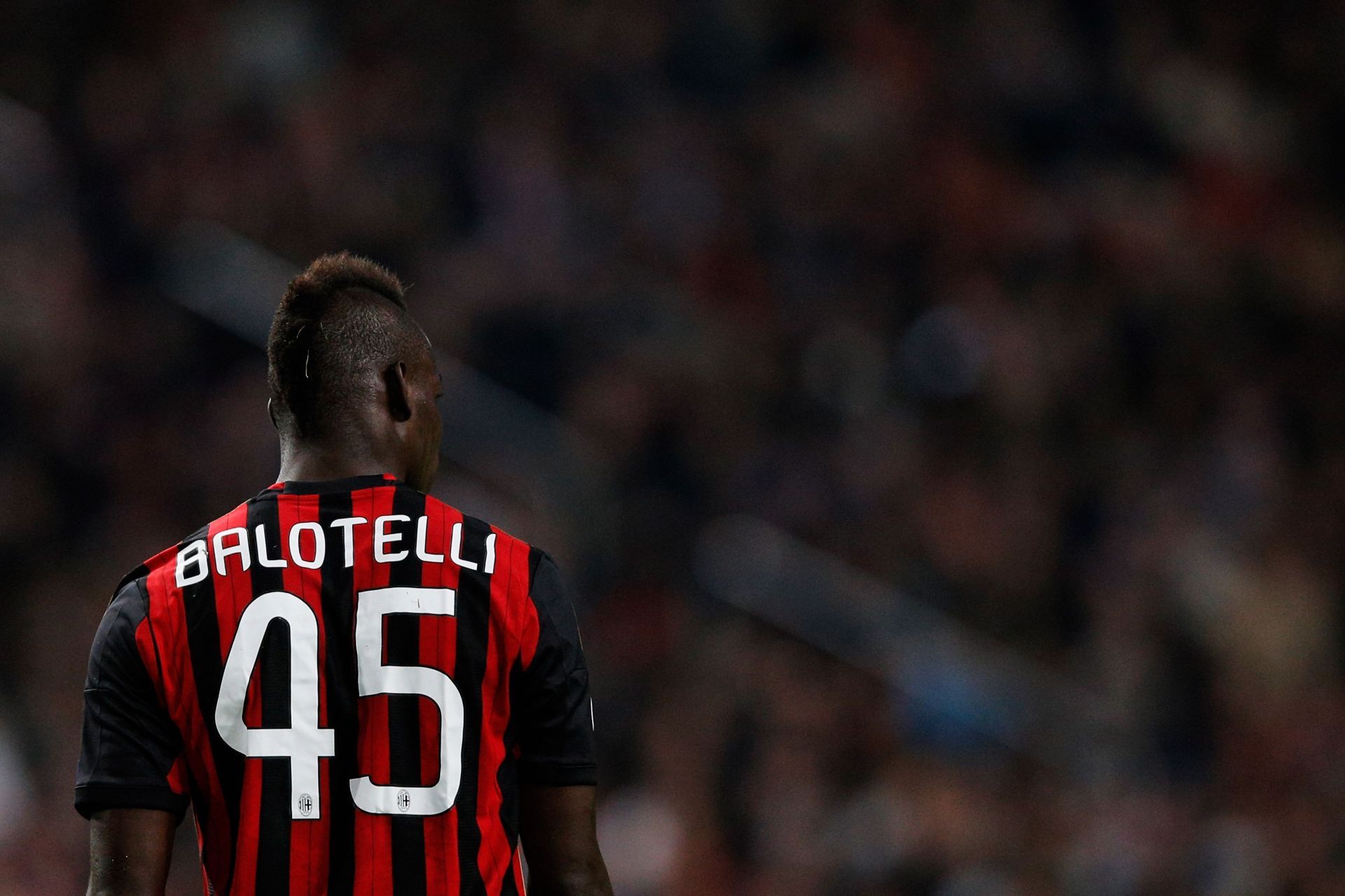 Mario Balotelli in action for AC Milan in 2013
