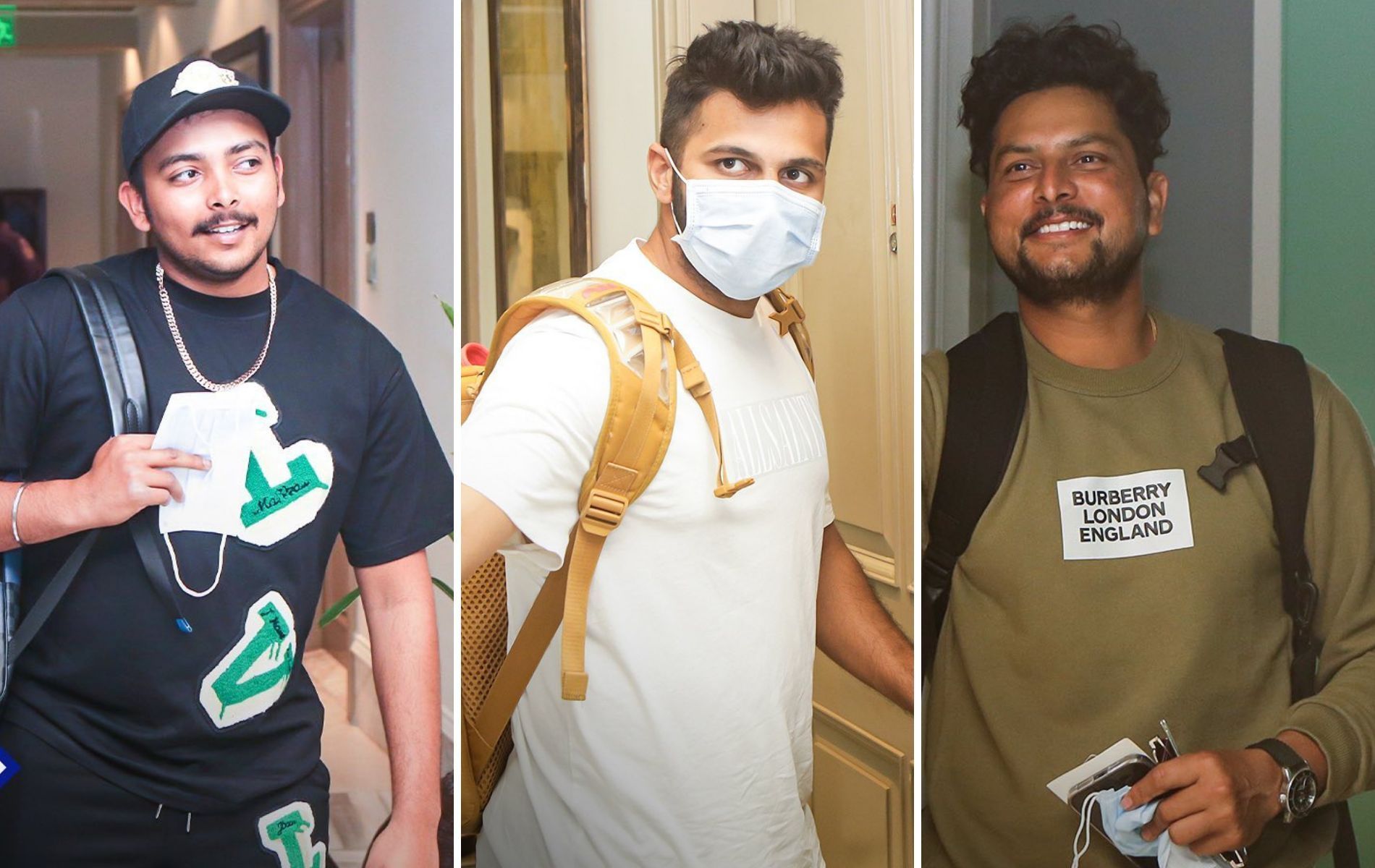 (L to R) Prithvi Shaw, Shardul Thakur and Kuldeep Yadav. (Image: Instagram)