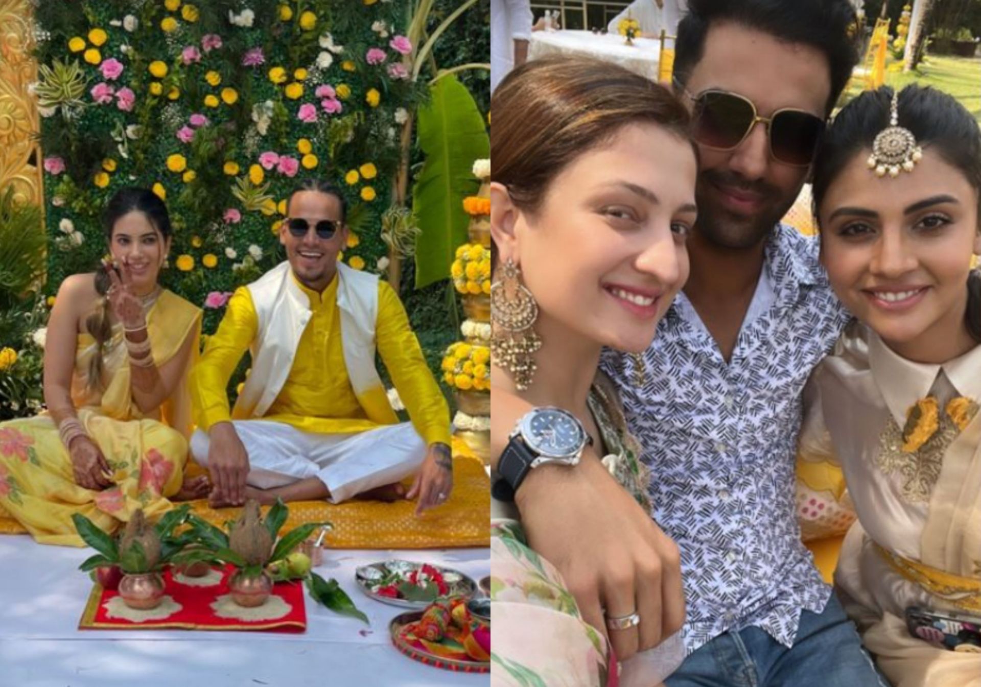 Pictures from the Haldi ceremony of Rahul Chahar. (PC: Instagram)
