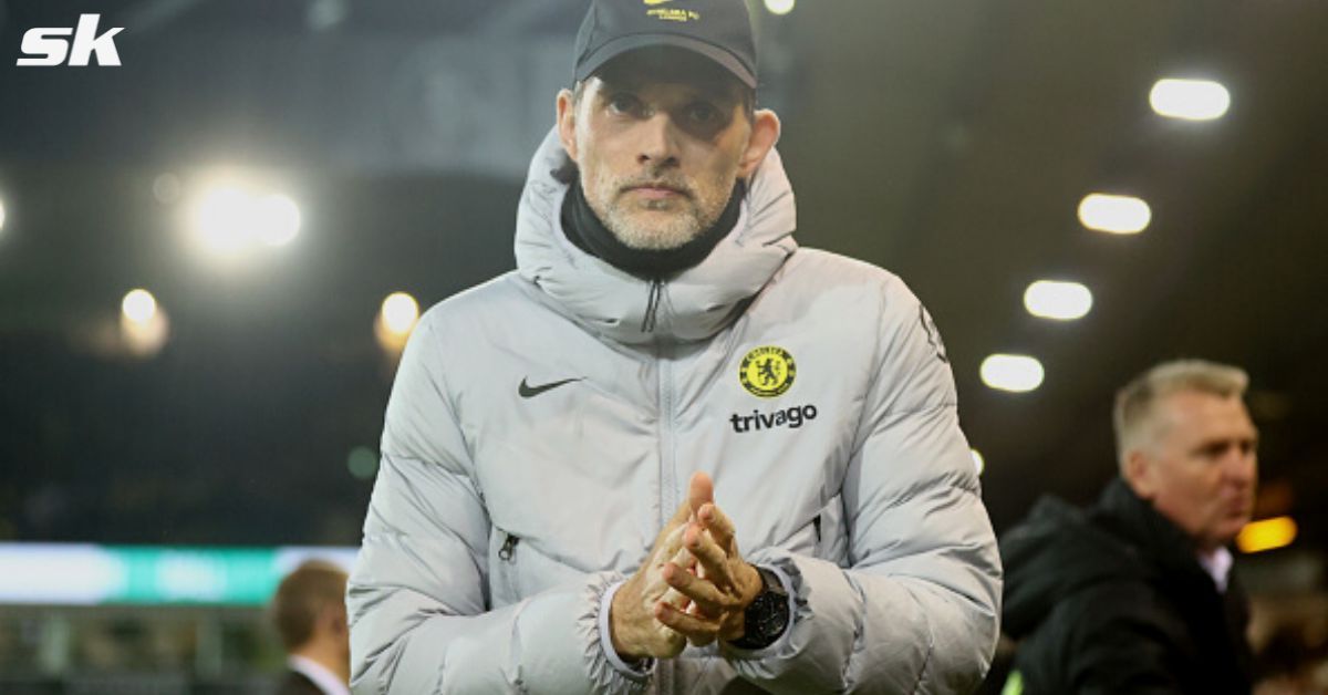 Chelsea manager Thomas Tuchel reacts during a match.