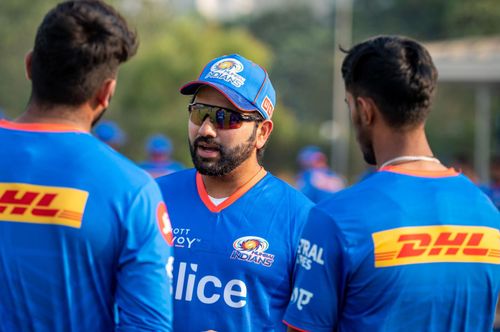 The Mumbai Indians skipper in the nets (PC: MI/Twitter).