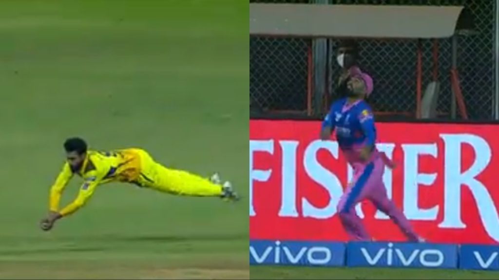 Ravindra Jadeja and Rahul Tewatia took excellent catches in IPL 2021 (Image Courtesy: IPLT20.com)
