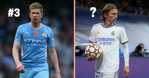 Manchester City's Kevin De Bruyne and Real Madrid's Luka Modric