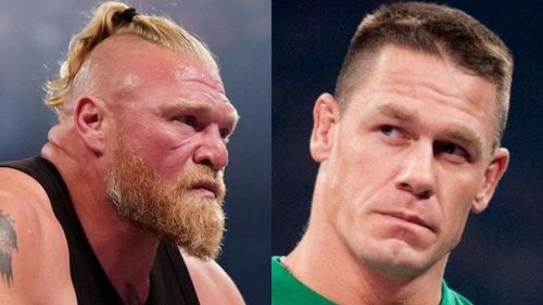 Brock Lesnar (left); John Cena (right)