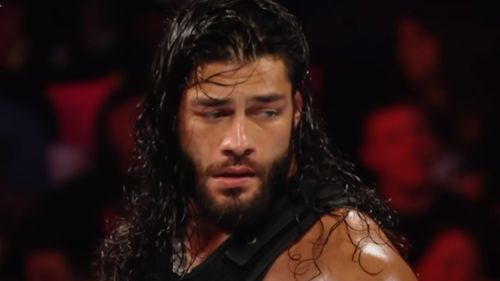 Roman Reigns during his first match against Finn Balor