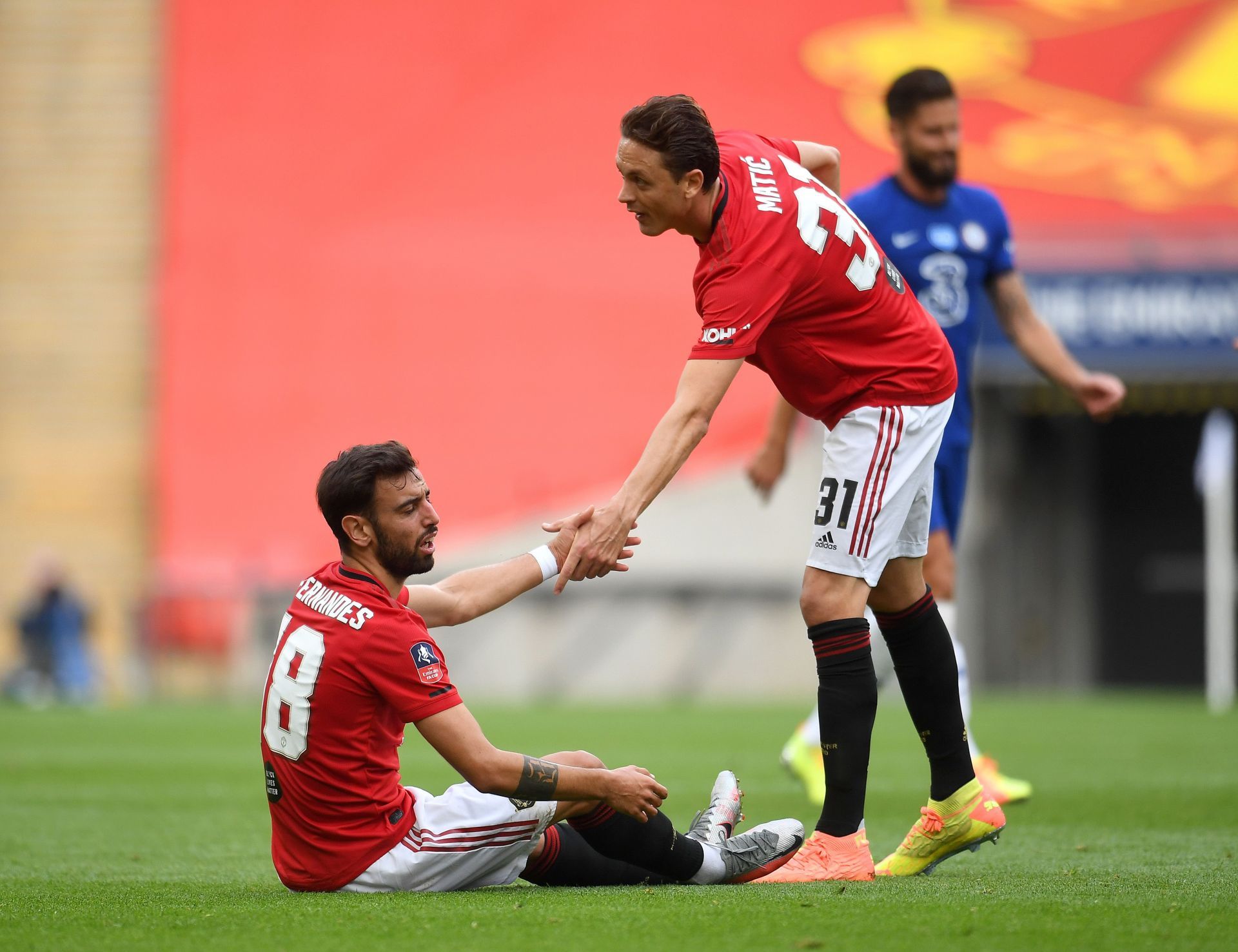 Nemanja Matic (R, #31) is expected to leave Manchester United this summer.