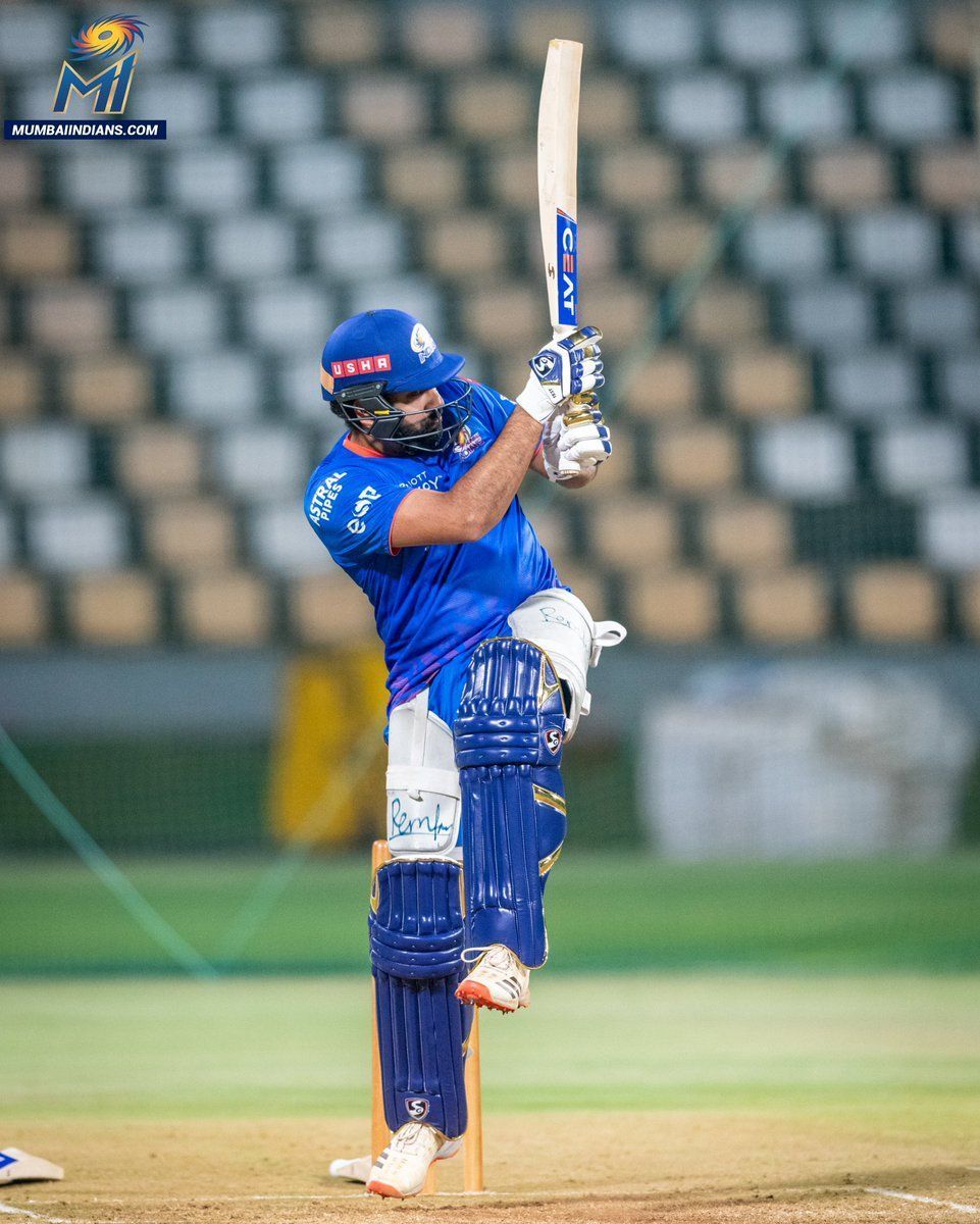 Rohit Sharma fine-tunes his batting skills ahead of IPL 2022 (Credit: Twitter/Mumbai Indians)