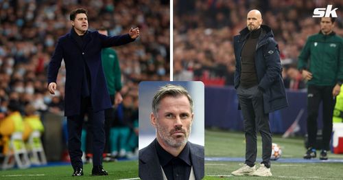 [L-to-R] Mauricio Pochettino; Erik ten Hag; [inset] Jamie Carragher