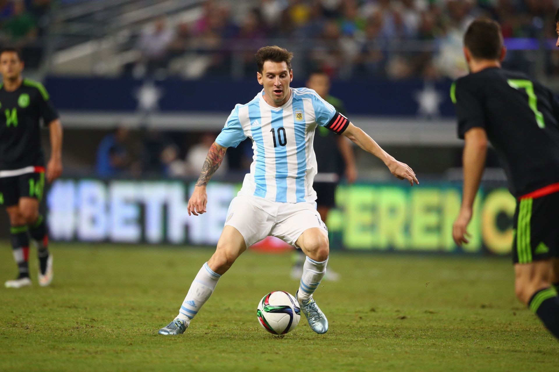 Mexico v Argentina: Lionel Messi in action for Argentina