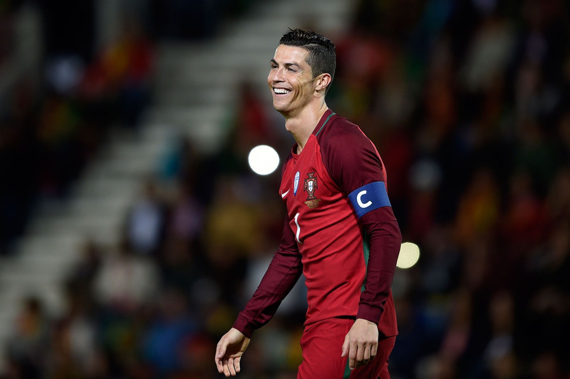 Ronaldo reacts during a game against Sweden.