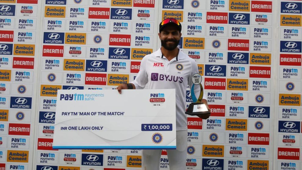 Ravindra Jadeja was chosen as the Player of the Match in the first Test against Sri Lanka [P/C: BCCI]