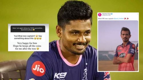 Sanju Samson's reaction to a fan question on Rajasthan Royals' captaincy.