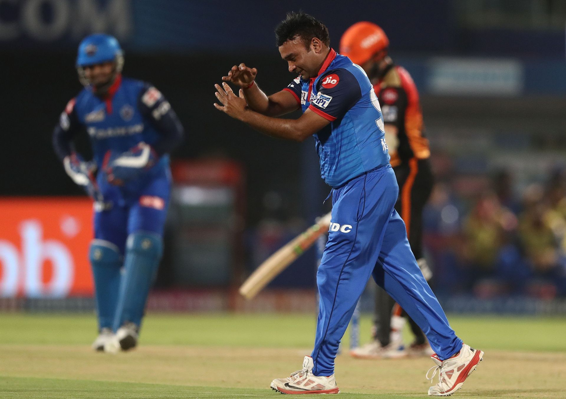 Amit Mishra celebrates a wicket for Delhi Capitals. Pic: Getty Images