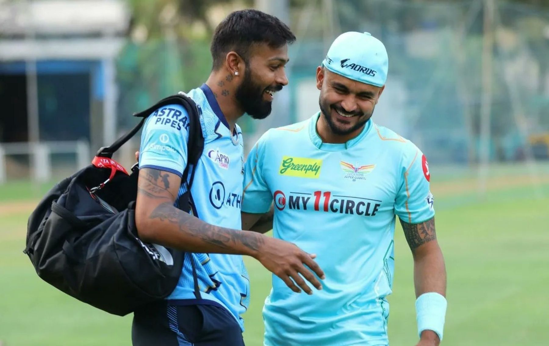 Gujarat Titans are being led by Hardik Pandya (left) in IPL 2022. Pic: GT/ Twitter