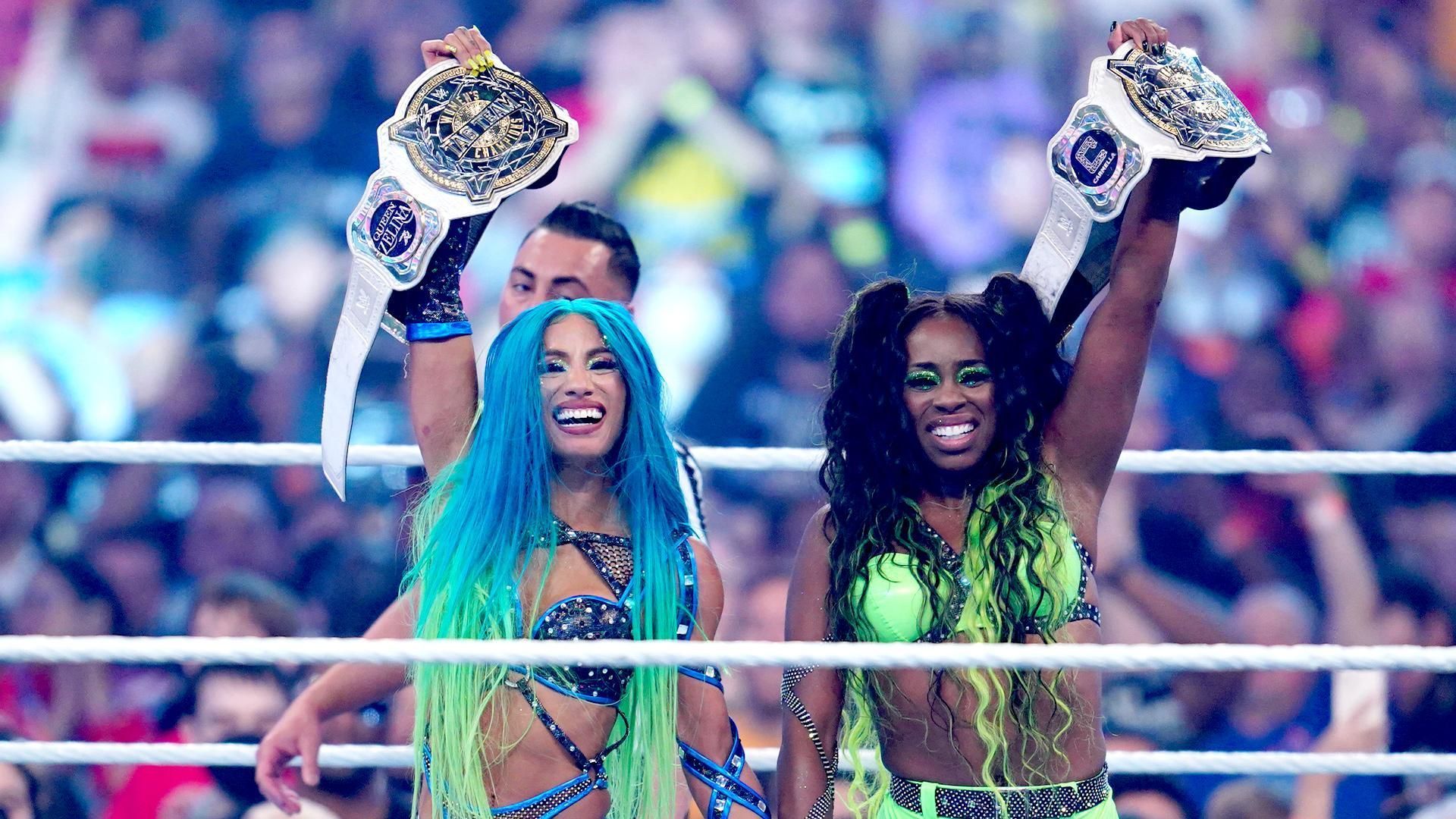 Sasha Banks and Naomi win the WWE Women's Tag Team Championship.