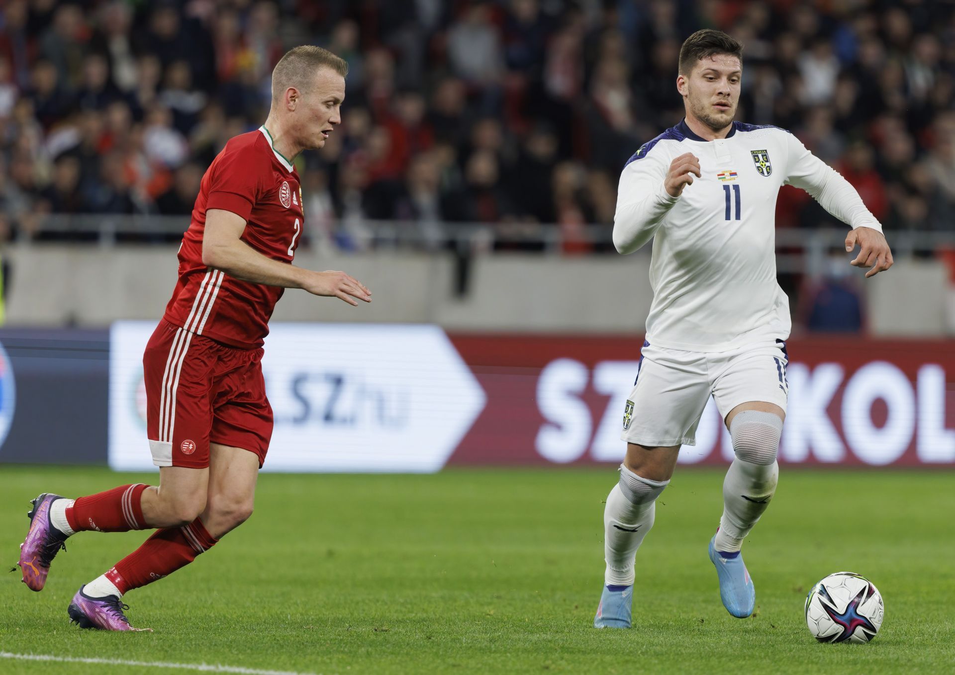 Luka Jovic (right) has struggled for chances at the Santiago Bernabeu.