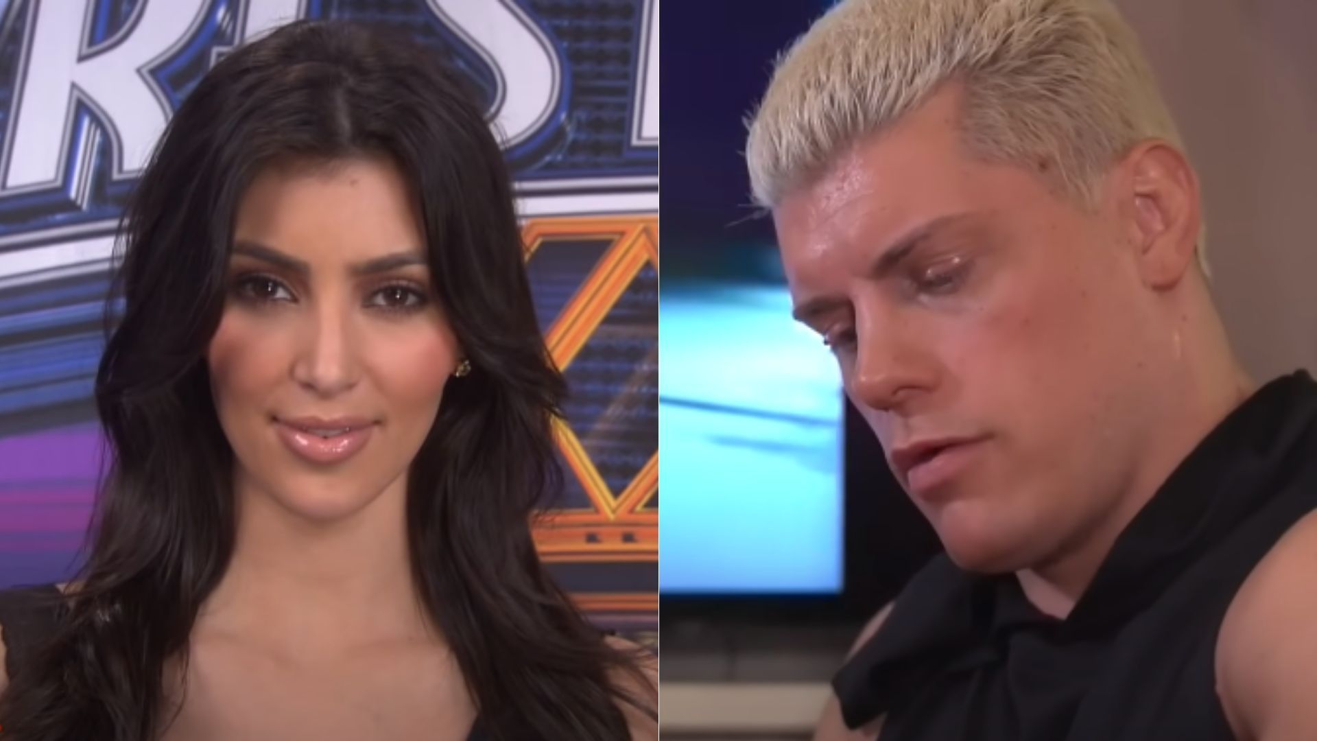 Kim Kardashian (left); Cody Rhodes (right)