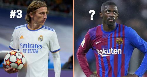 Real Madrid's Luka Modric and Barcelona's Ousmane Dembele