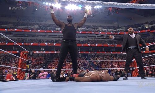 Omos is currently feuding with Bobby Lashley