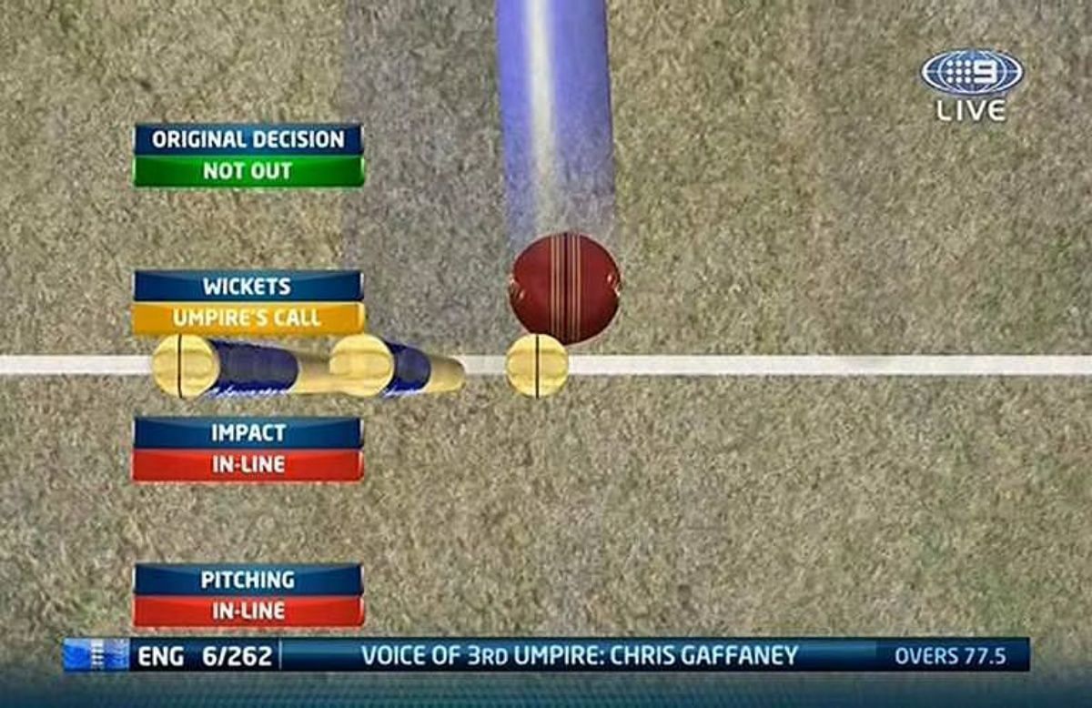 The umpire&rsquo;s call has been a matter of intense debate. Pic: Channel Nine