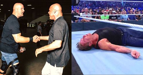 "Stone Cold" Steve Austin, Kurt Angle, and McMahon.