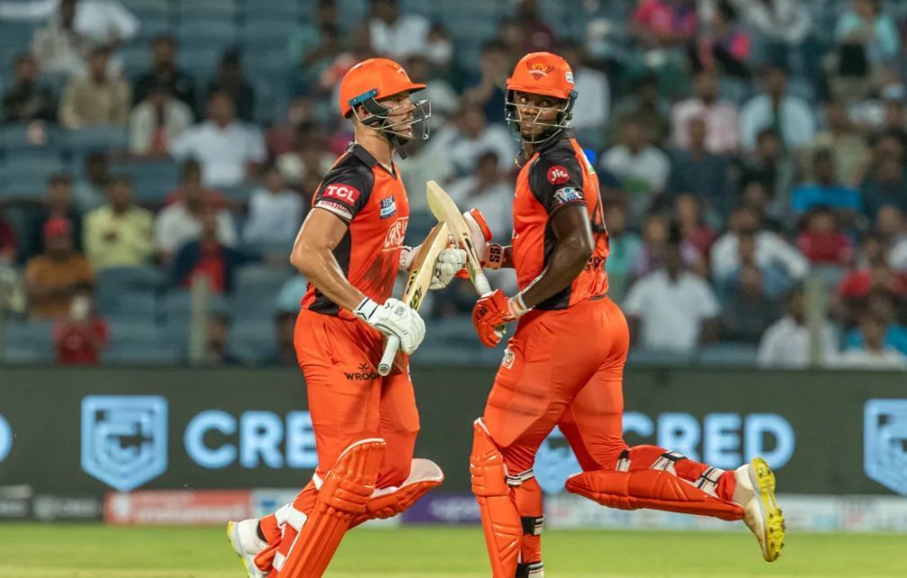 Aiden Markram (left) was SRH&#039;s top scorer in their IPL 2022 opener