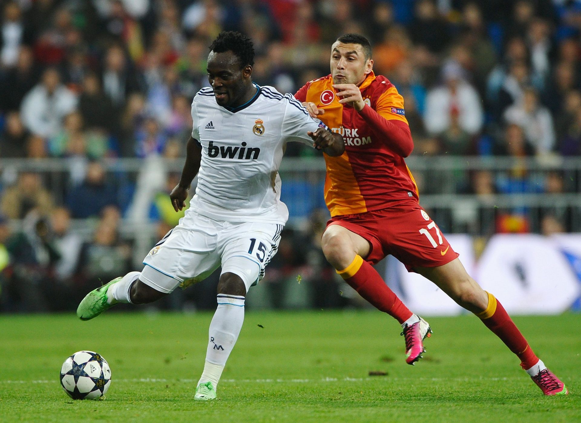 Mcheal Essien in action for Real Madrid in the UEFA Champions League