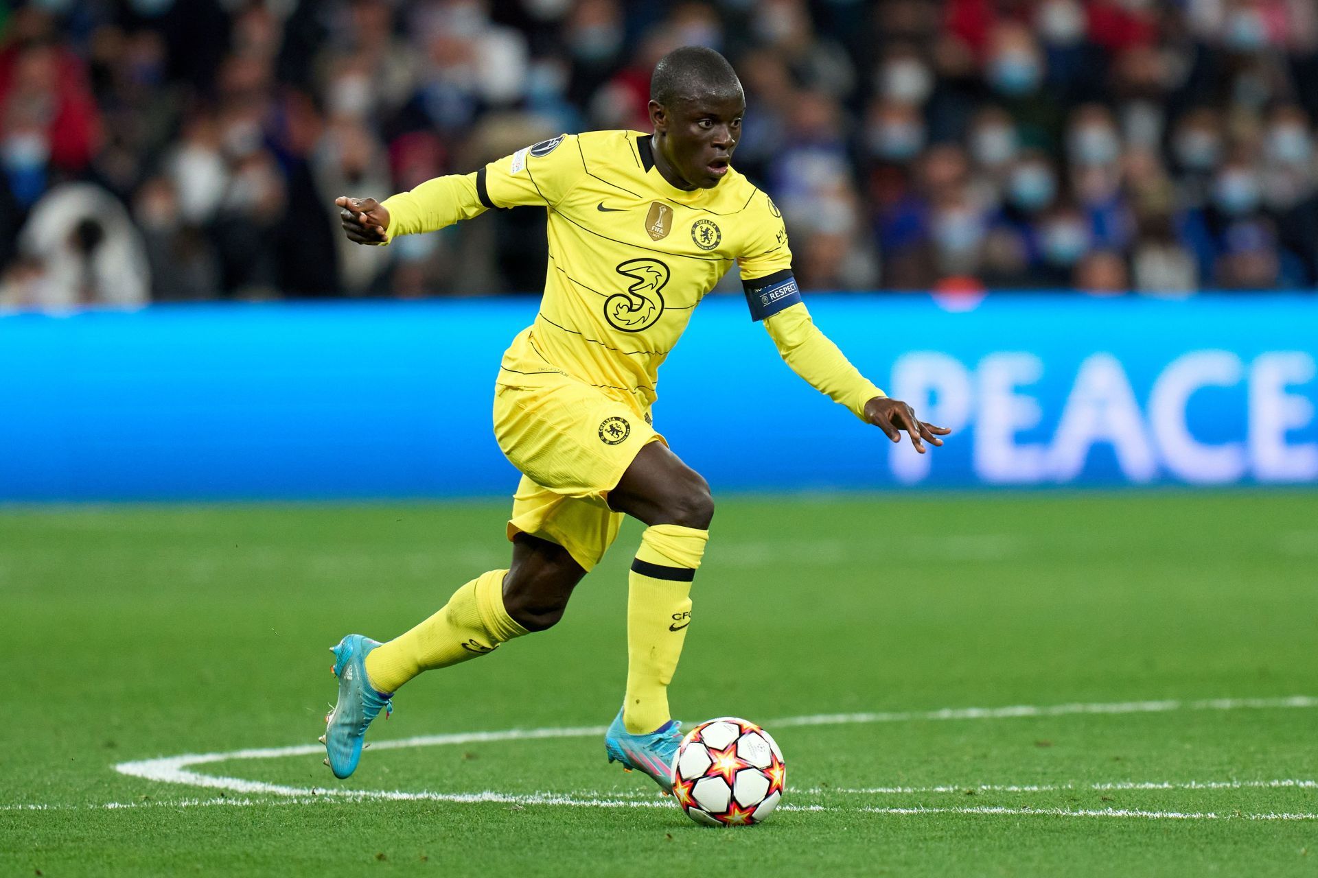N&#039;Golo Kante in action against Real Madrid in the Champions League
