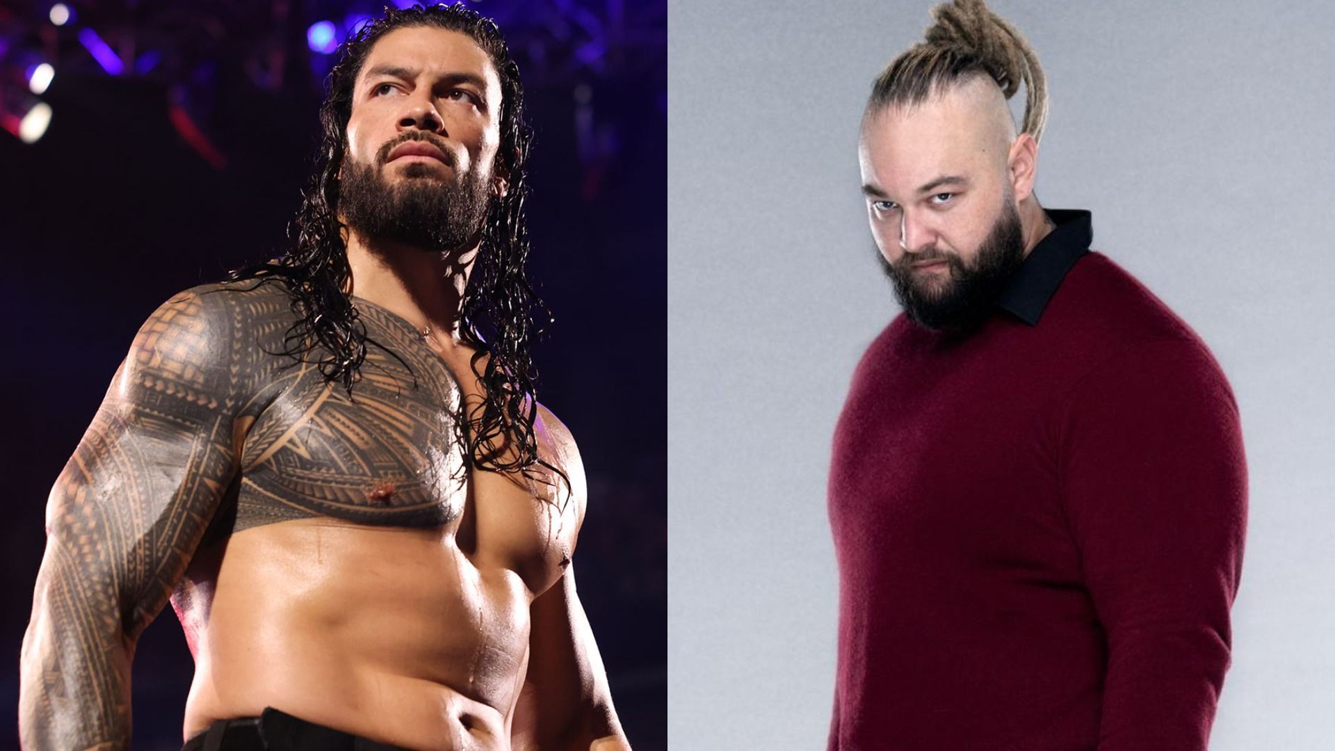 Roman Reigns (left); Bray Wyatt (right)