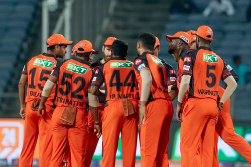 Sunrisers Hyderabad during their clash against Rajasthan Royals. Pic: IPLT20.COM