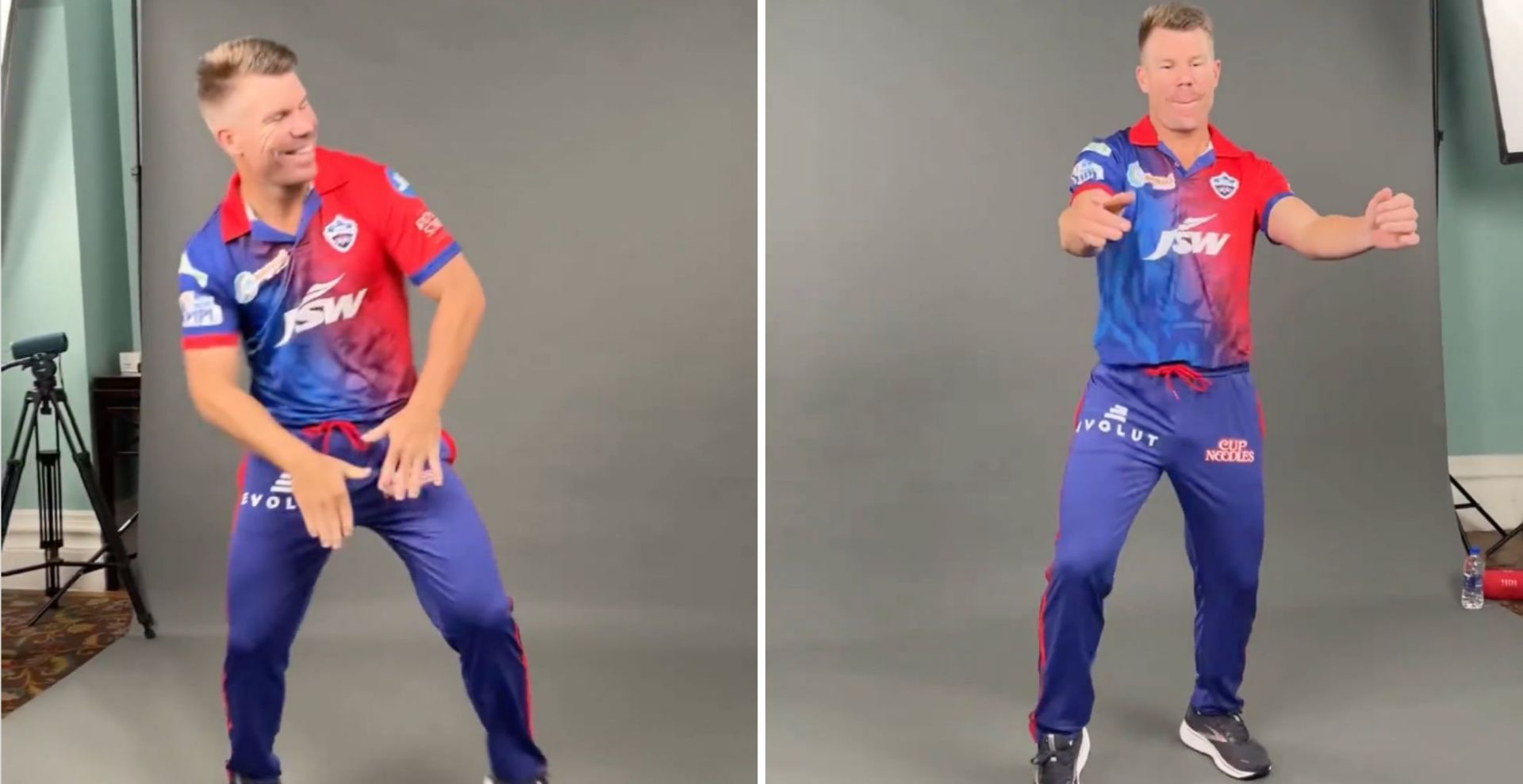 David Warner shows off his dance moves (Credits: Instagram/Delhi Capitals)