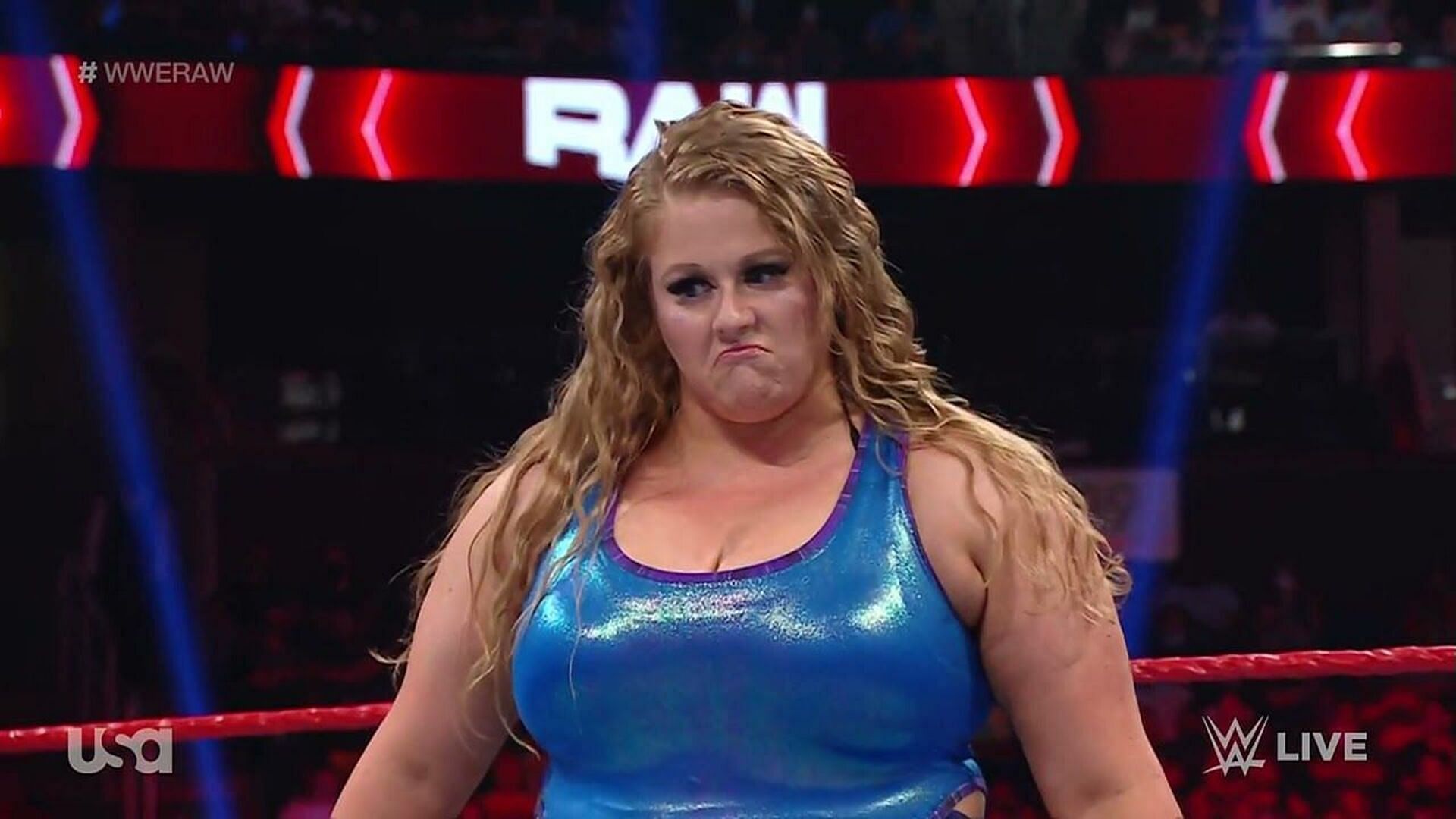 Doudrop competing in the ring on RAW