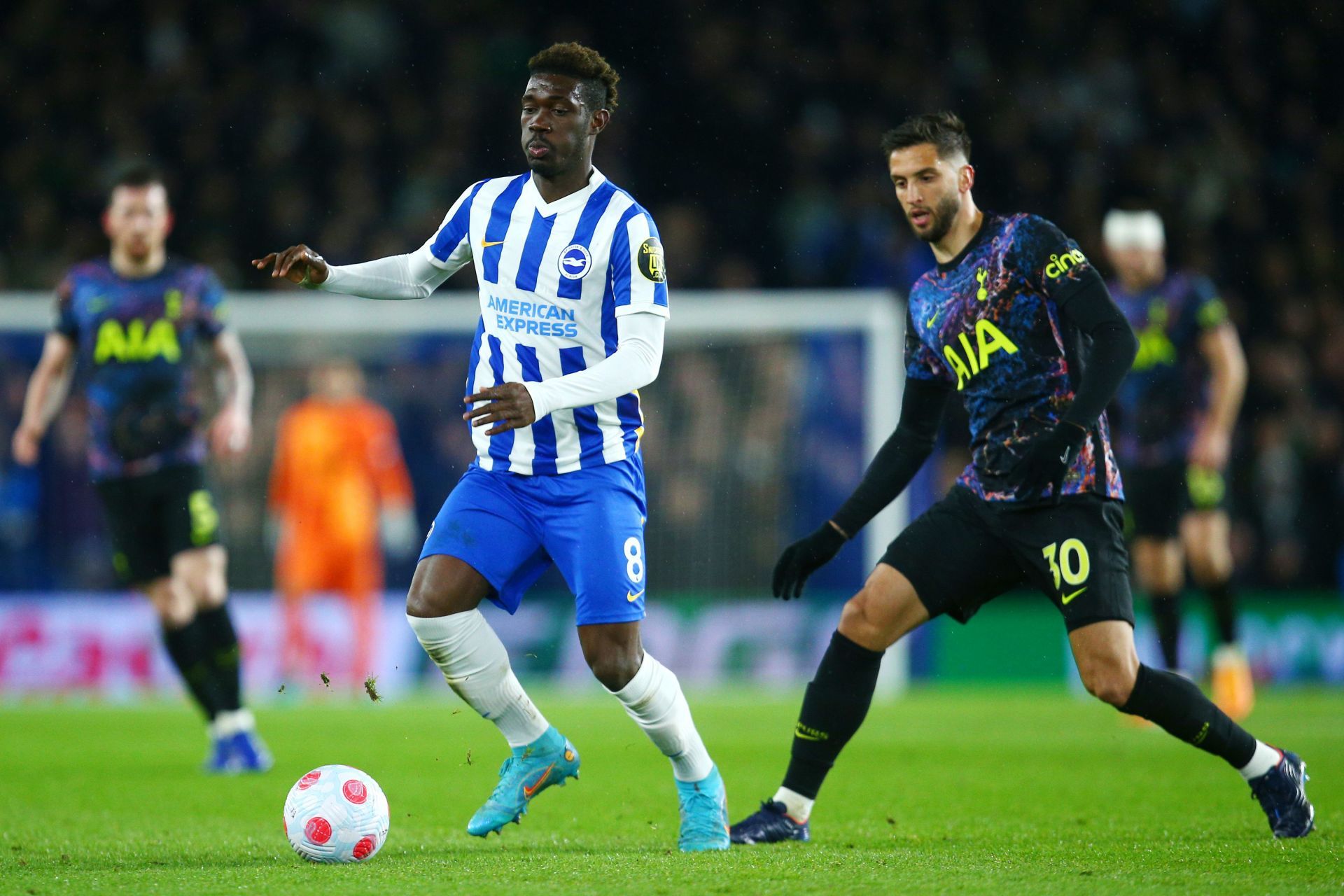 Yves Bissouma (left) has caught the eye for Brighton