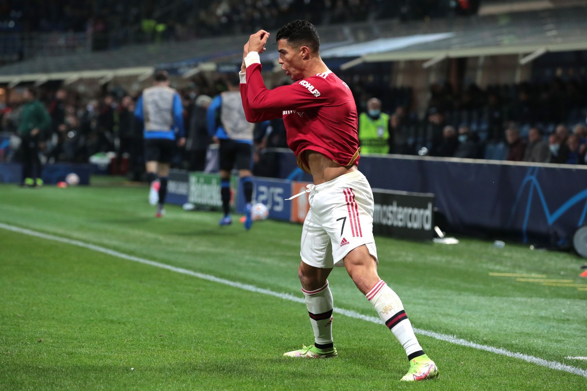 Cristiano Ronaldo in action for Manchester United in the Champions League