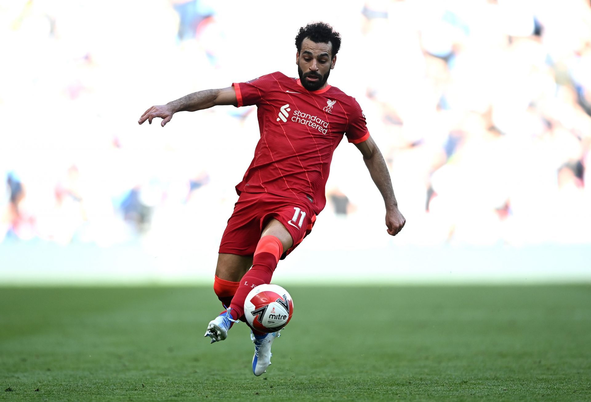 Mohamed Salah in action against Manchester City in the FA Cup semi-finals