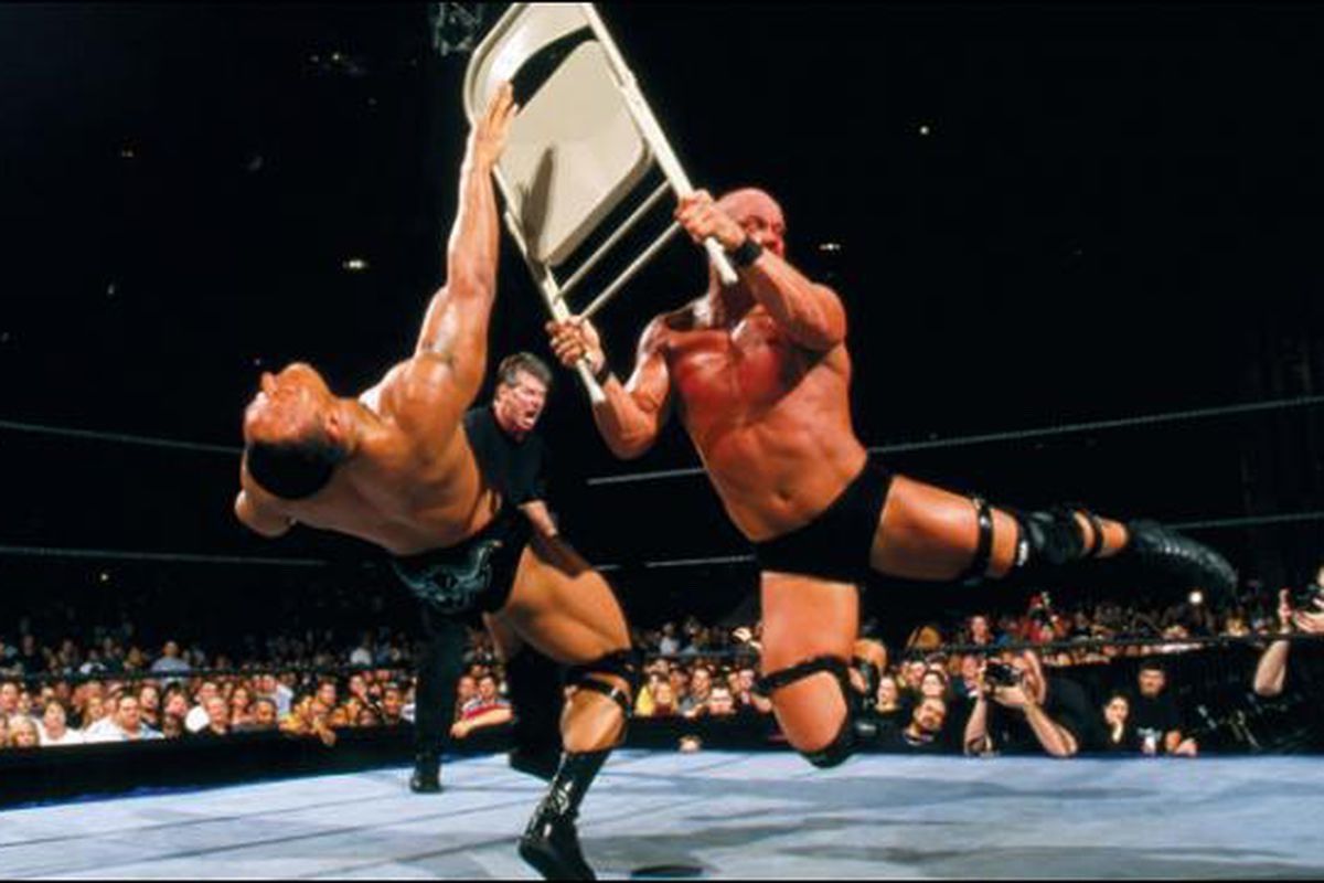 The two icons of WWE's Attitude Era, Austin vs The Rock was WrestleMania's first trilogy.