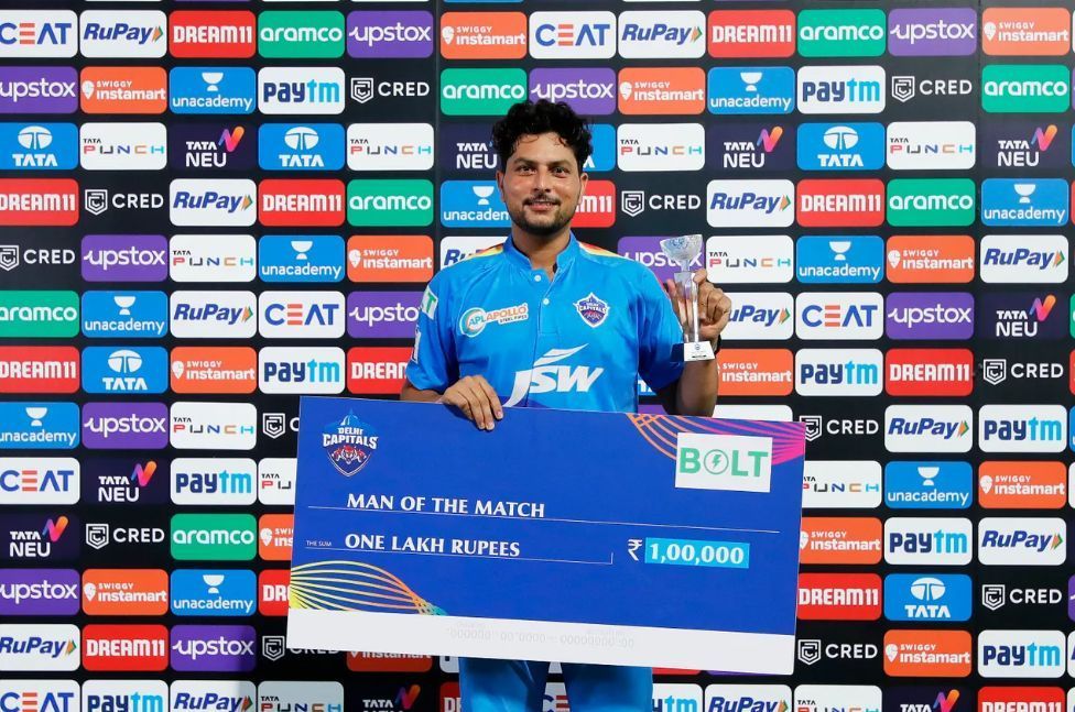 Kuldeep Yadav was awarded the Player of the Match [P/C: iplt20.com]