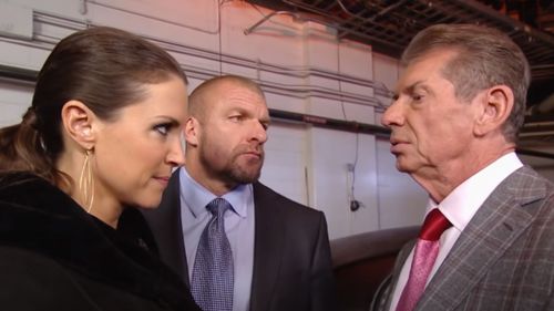 Stephanie McMahon, Triple H, and Vince McMahon