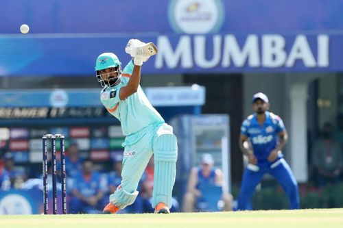 KL Rahul batting against Mumbai Indians. Pic: IPLT20.COM