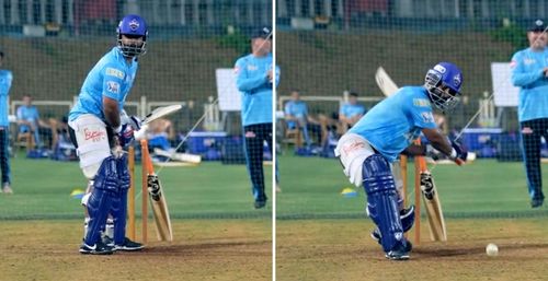 Rishabh Pant smacks big sixes in Delhi Capitals training (Credit: Twitter/DC)