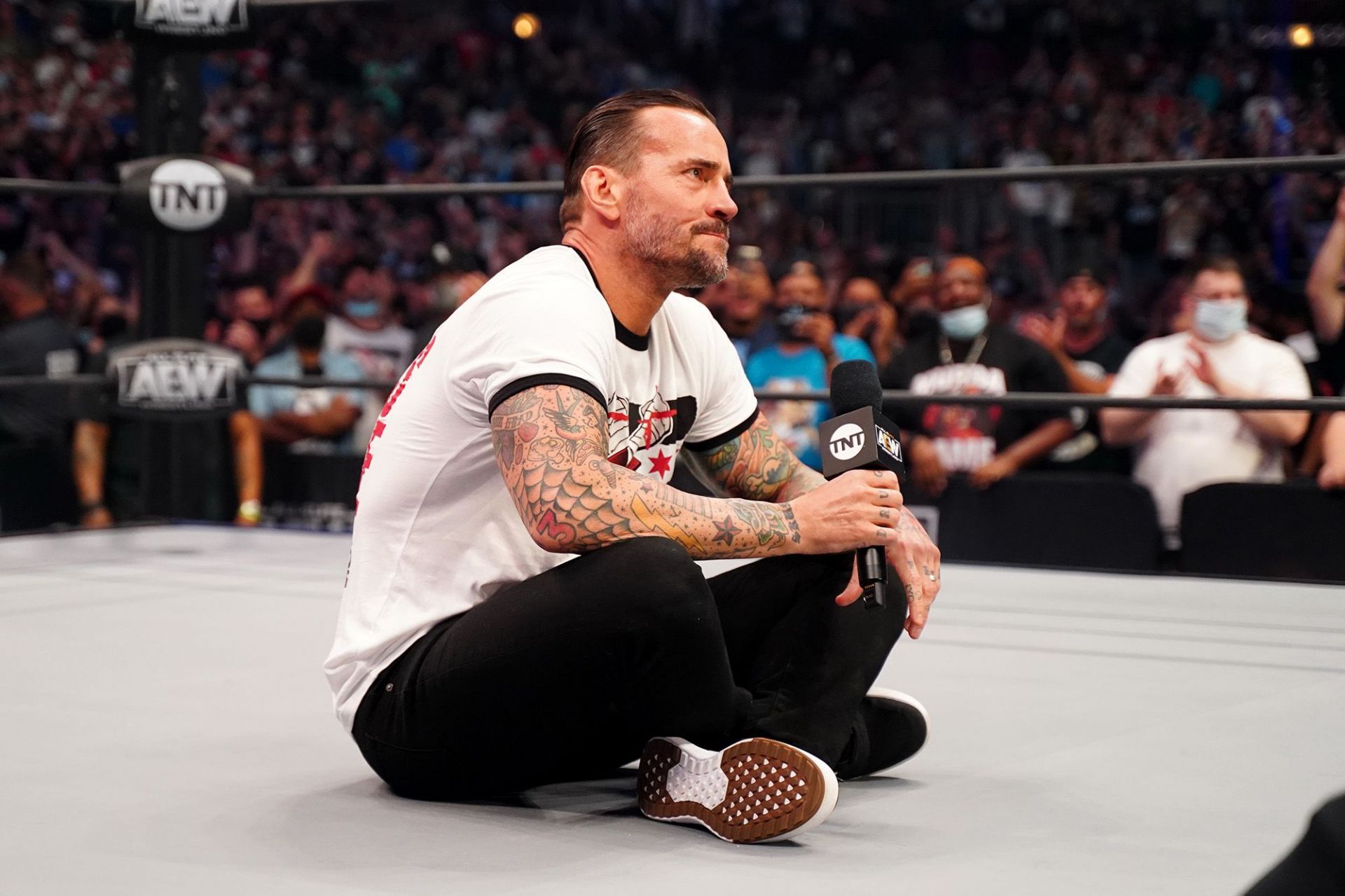 CM Punk addresses the AEW audience