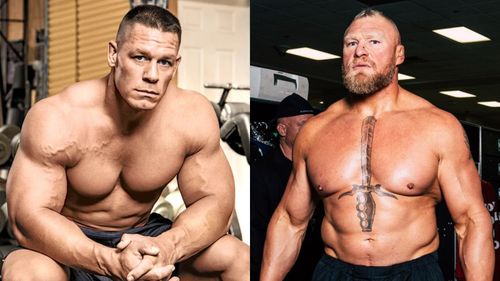 John Cena (left); Brock Lesnar (right)