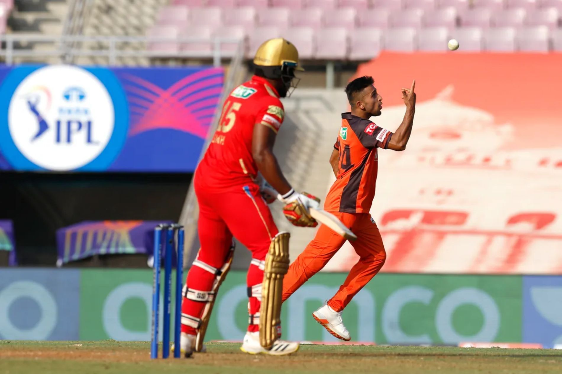 Umran Malik celebrates one of his four wickets. Pic: IPLT20.COM