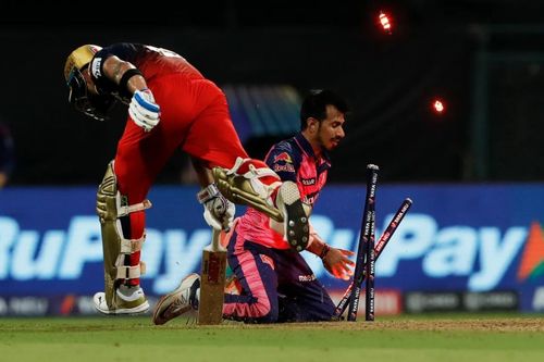 Virat Kohli was run out after a mix-up with David Willey [P/C: iplt20.com]