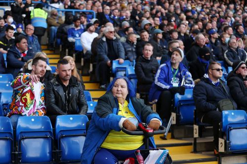 Disgruntled Chelsea fans during the Brentford game