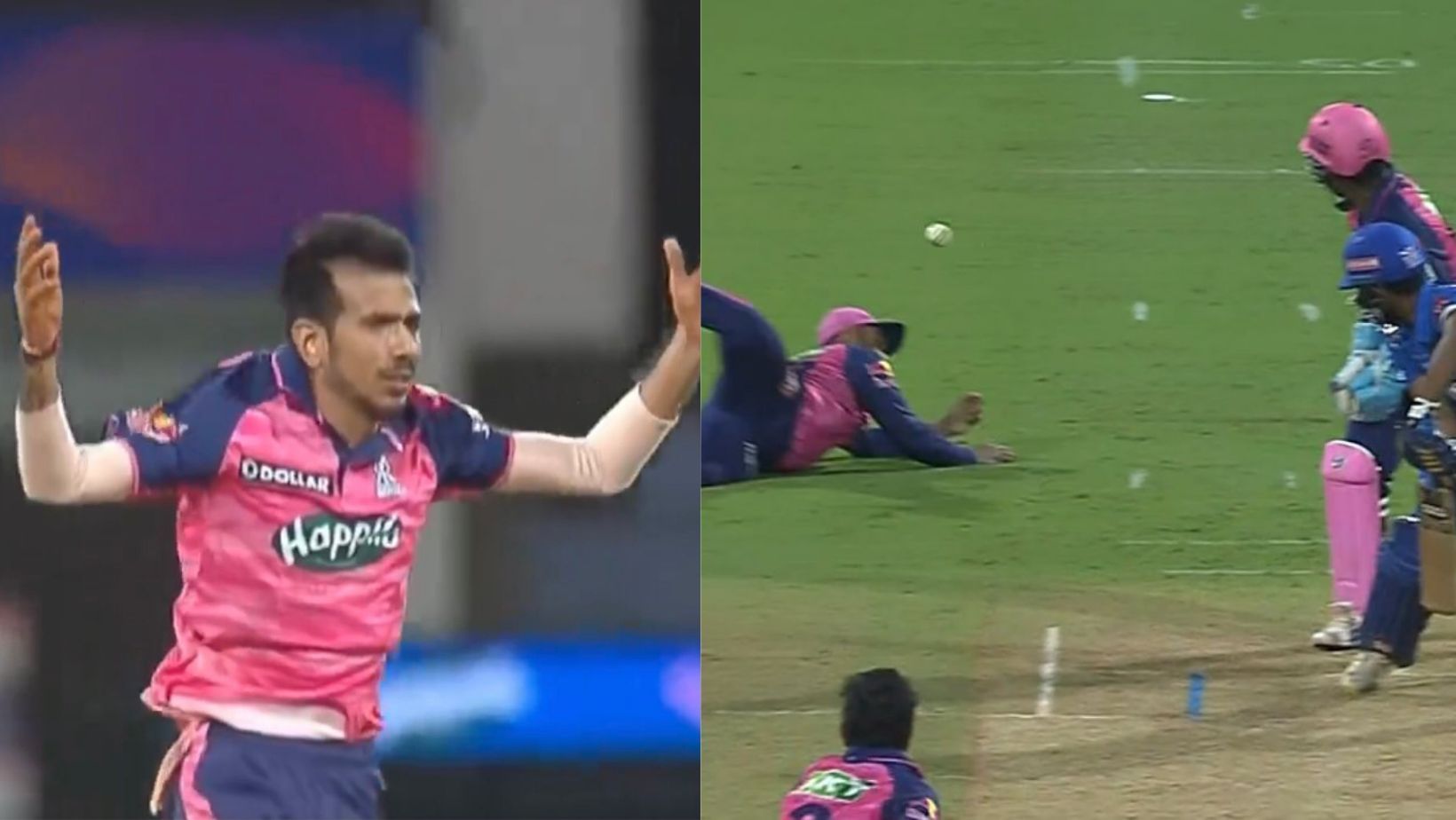 Yuzvendra Chahal&#039;s reaction to Karun Nair&#039;s drop catch.