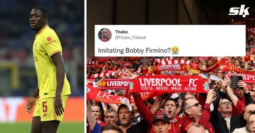 Football fans on Twitter react hilariously to Fabinho's failed celebration.