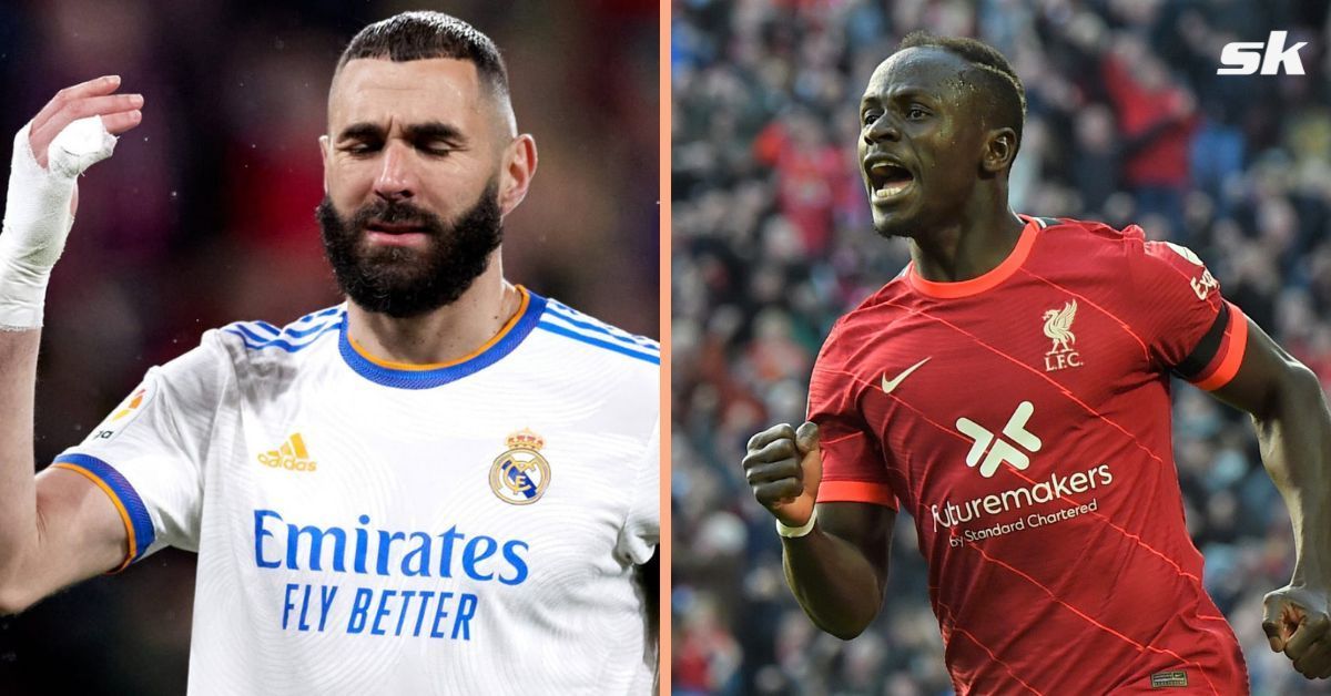 Real Madrid&#039;s Karim Benzema (left) and Liverpool&#039;s Sadio Mane (right)