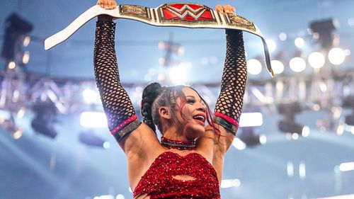 Bianca Belair after winning the RAW Women's Championship at WrestleMania 38